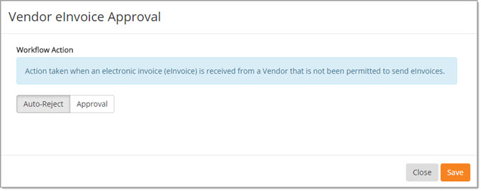 Vendor E-Invoice Status Approval